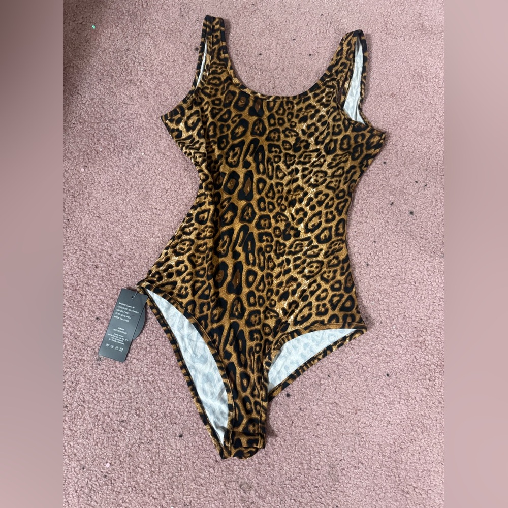 New xs cheetah animal leopard print bodysuit lingerie outfit goth gothic emo